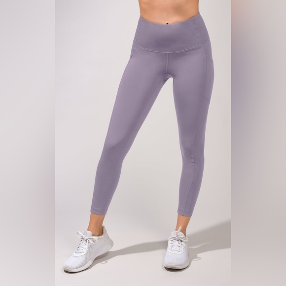 FABLETICS purelux high waisted sidepockets shine 7/8 leggings metallic purple  M - Picture 2 of 6